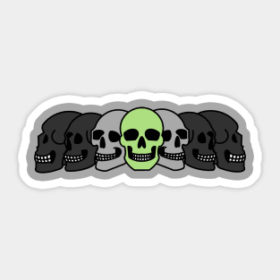 Pride Skulls Agender Sticker